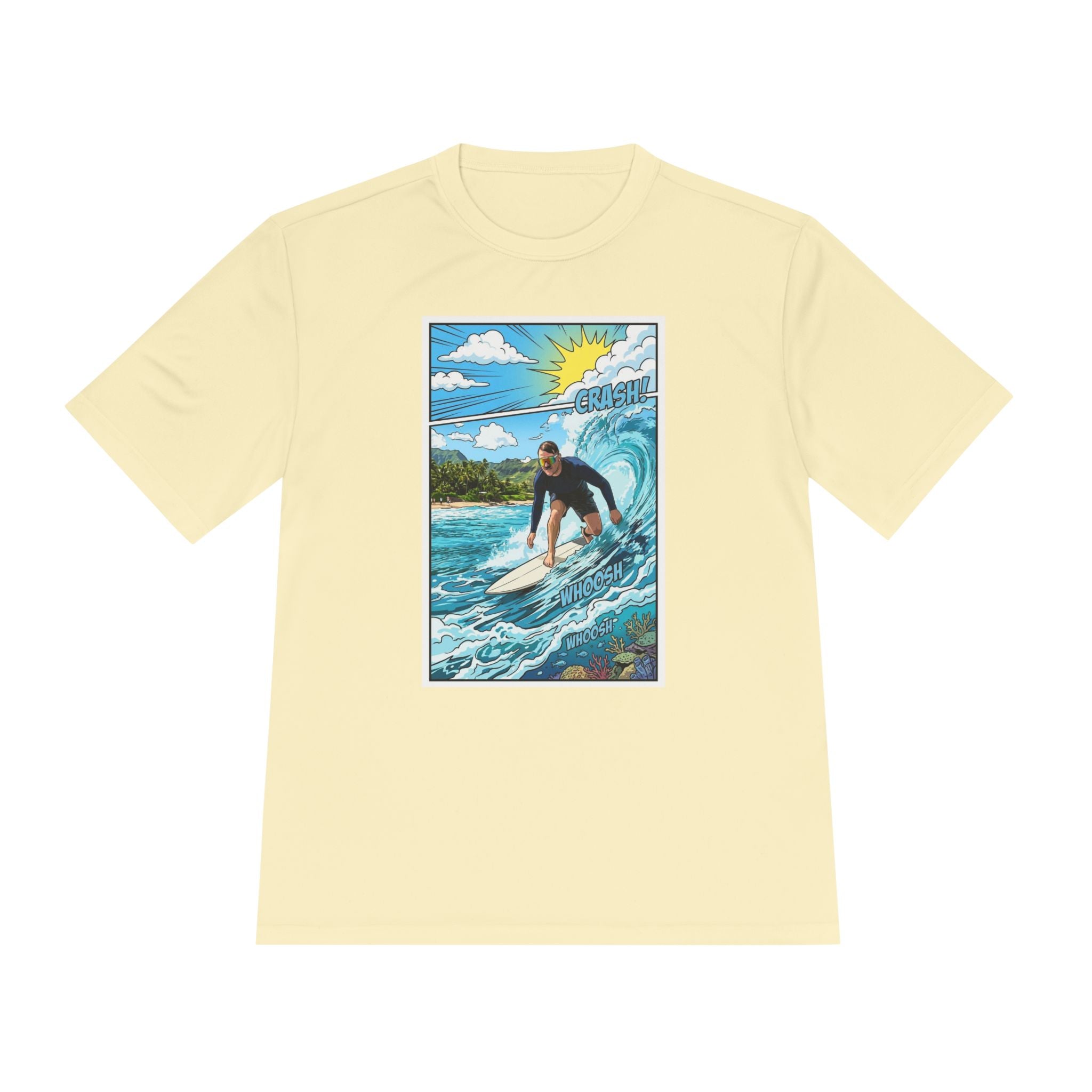 Surfer Wave Graphic Tee – Tropical Surfboard Beach Shirt
