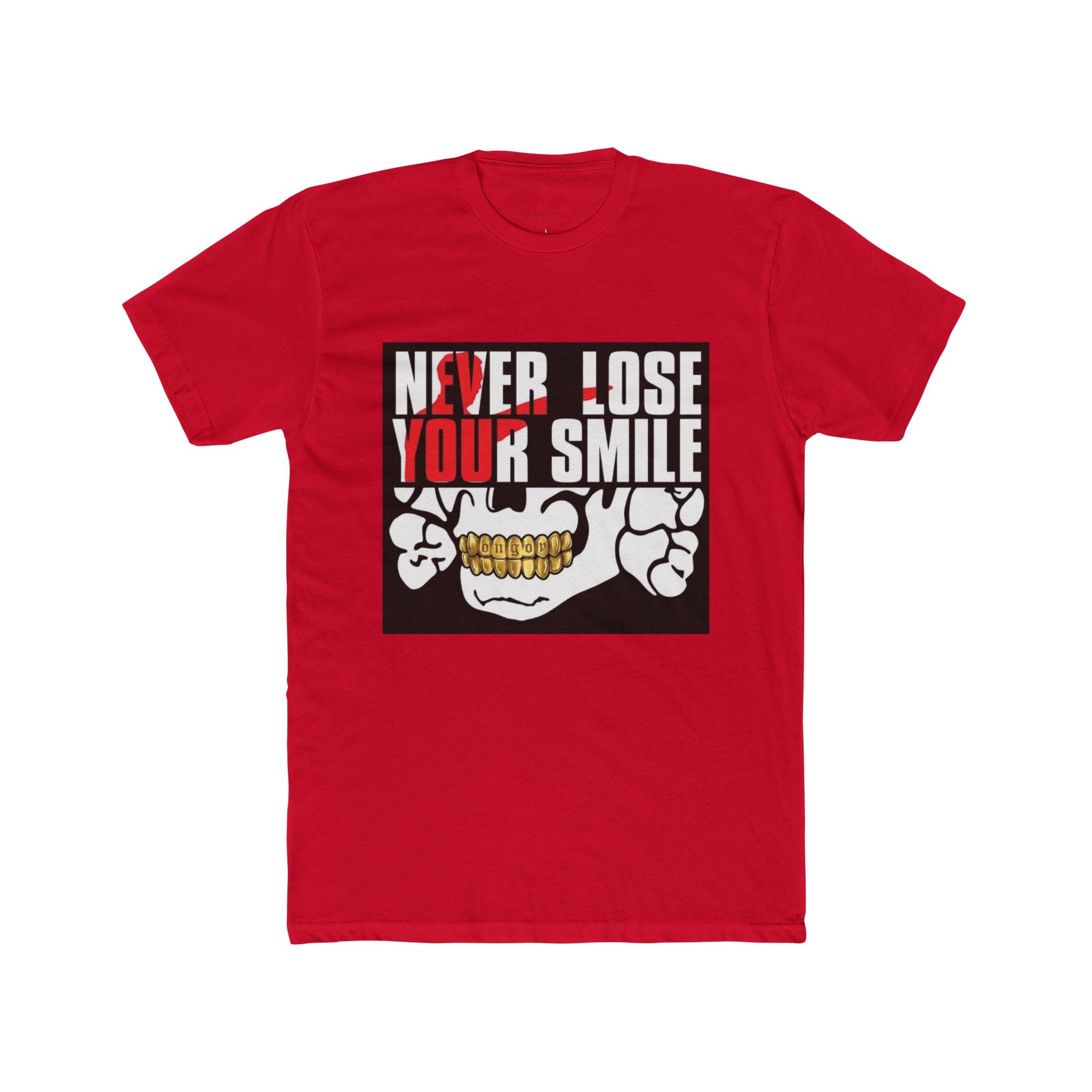Never Lose Your Smile Skull Tee | Gold Grill OG Teeth Graphic Shirt
