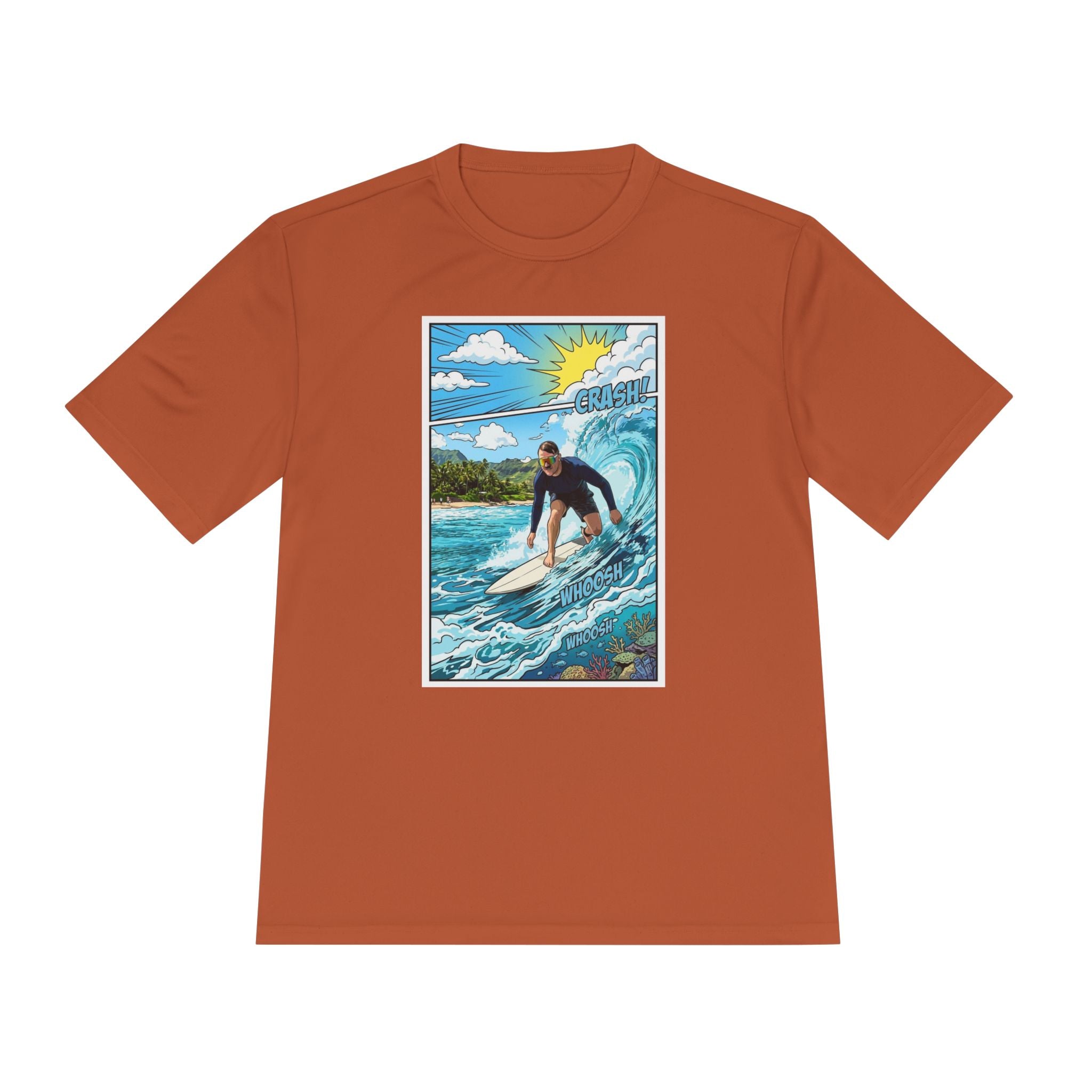 Surfer Wave Graphic Tee – Tropical Surfboard Beach Shirt