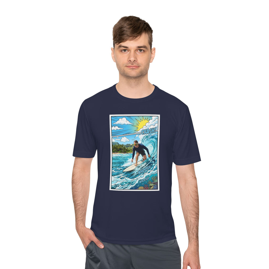 Surfer Wave Graphic Tee – Tropical Surfboard Beach Shirt
