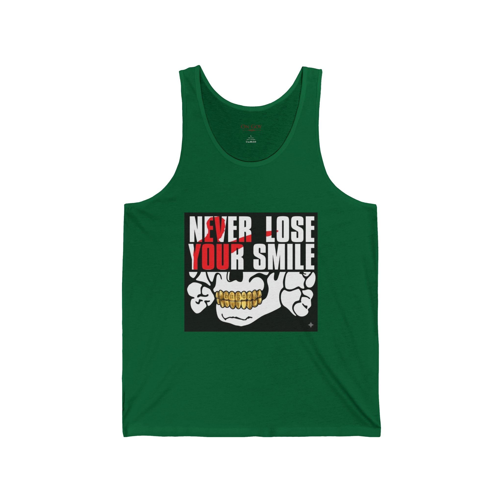 Never Lose Your Smile Tank Top – Skull Graphic Muscle Tee