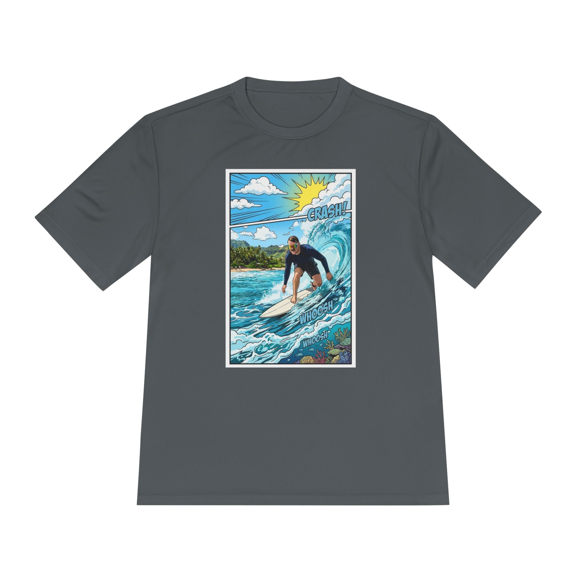 Surfer Wave Graphic Tee – Tropical Surfboard Beach Shirt