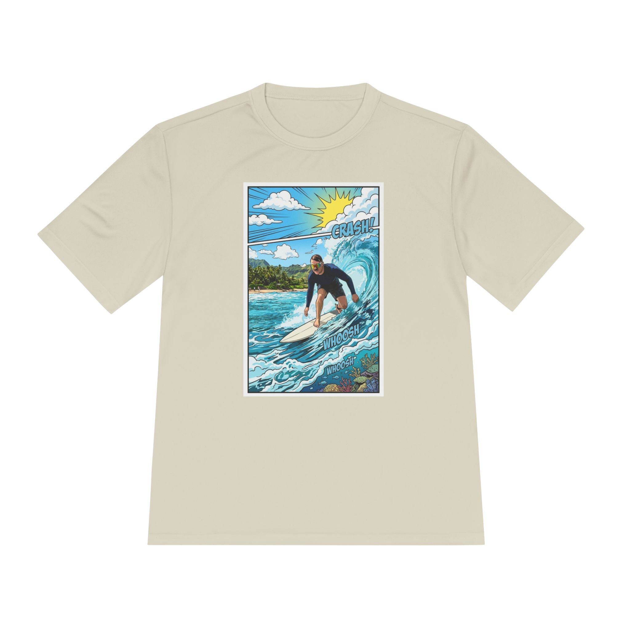Surfer Wave Graphic Tee – Tropical Surfboard Beach Shirt