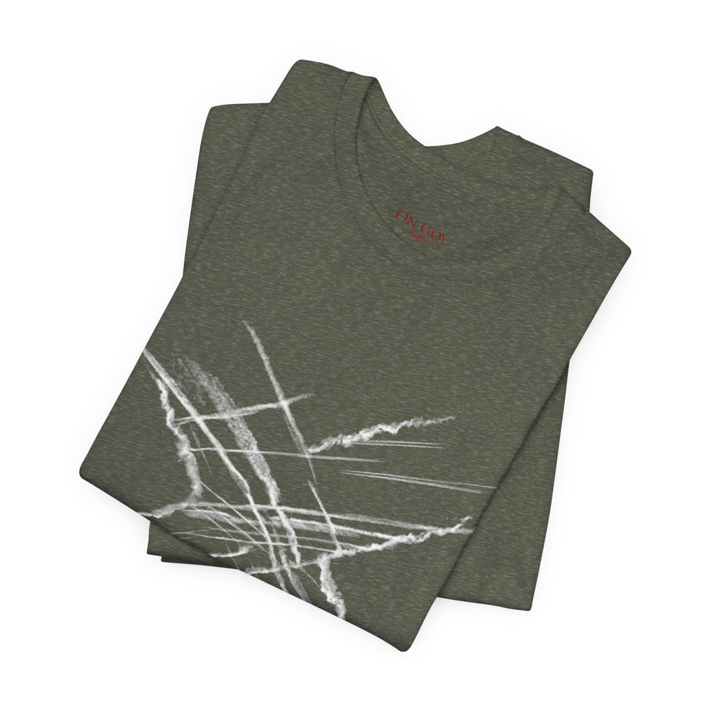 Chemtrail & Pattern Recognition Graphic Shirt — Vintage Grunge Short Sleeve Shirt