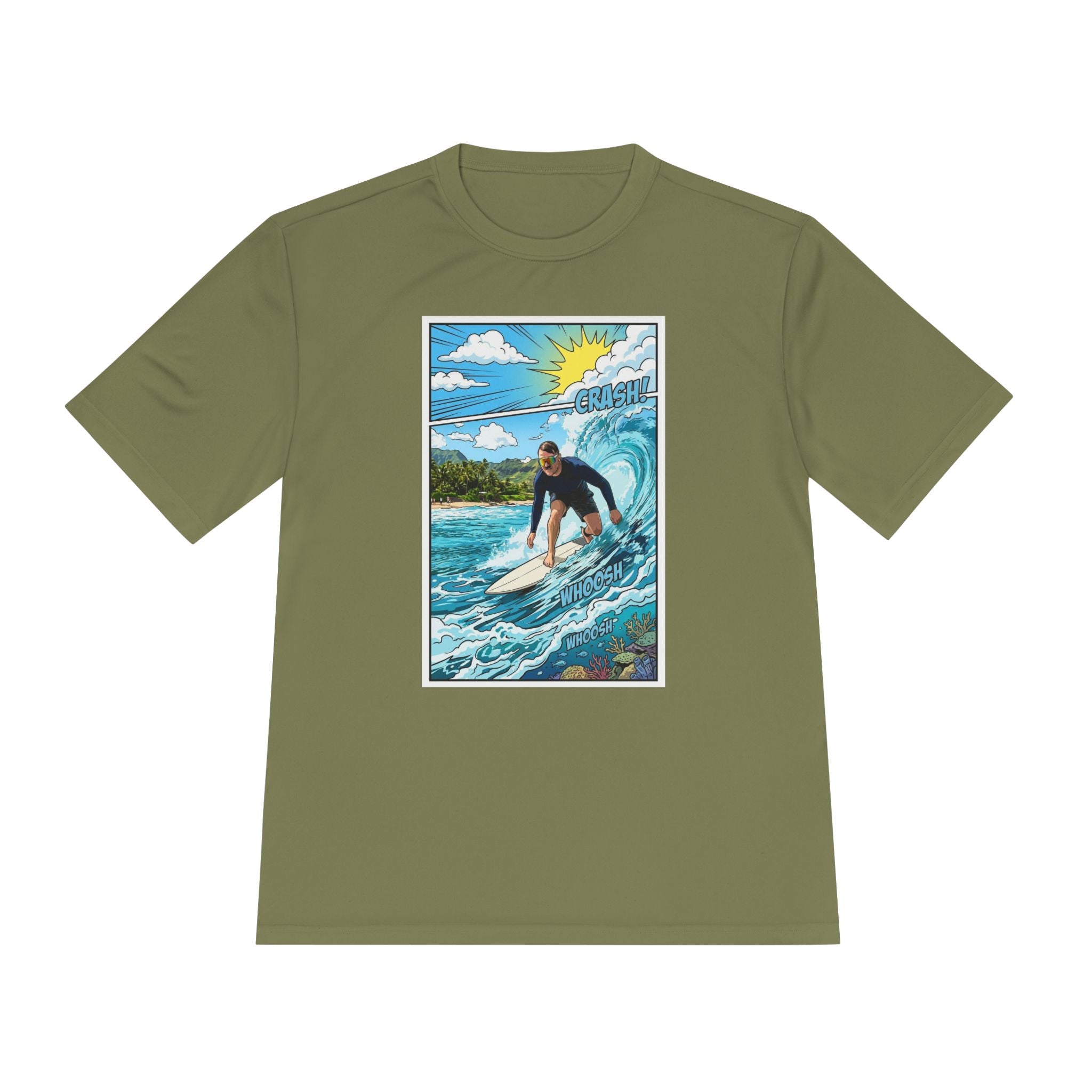 Surfer Wave Graphic Tee – Tropical Surfboard Beach Shirt