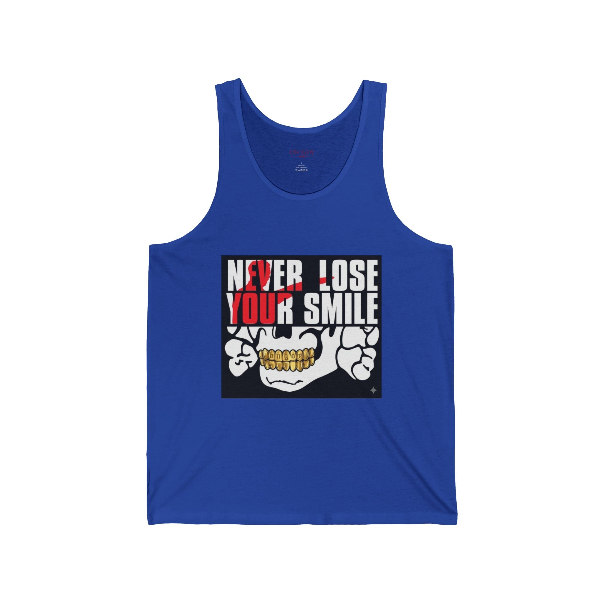 Never Lose Your Smile Tank Top – Skull Graphic Muscle Tee