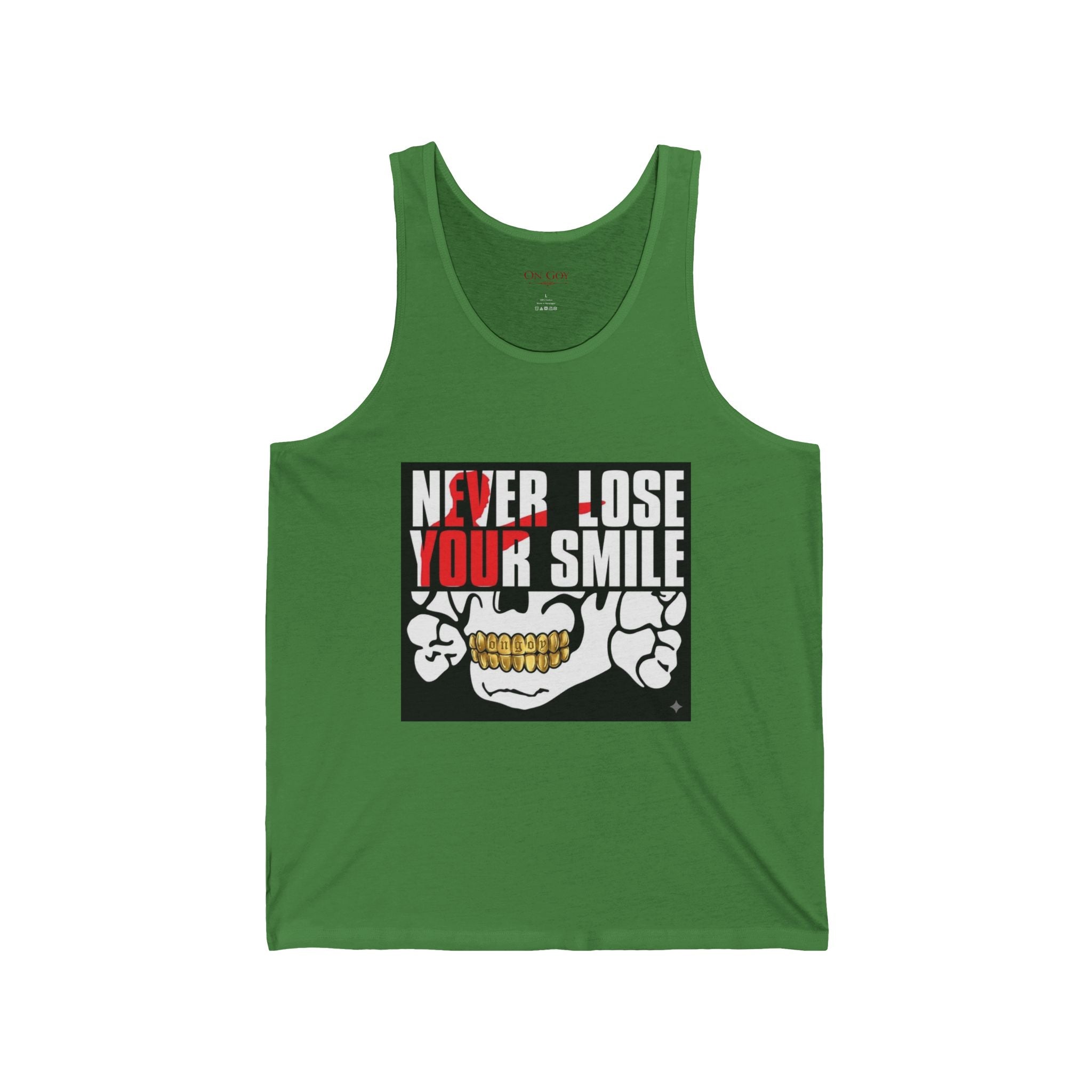 Never Lose Your Smile Tank Top – Skull Graphic Muscle Tee