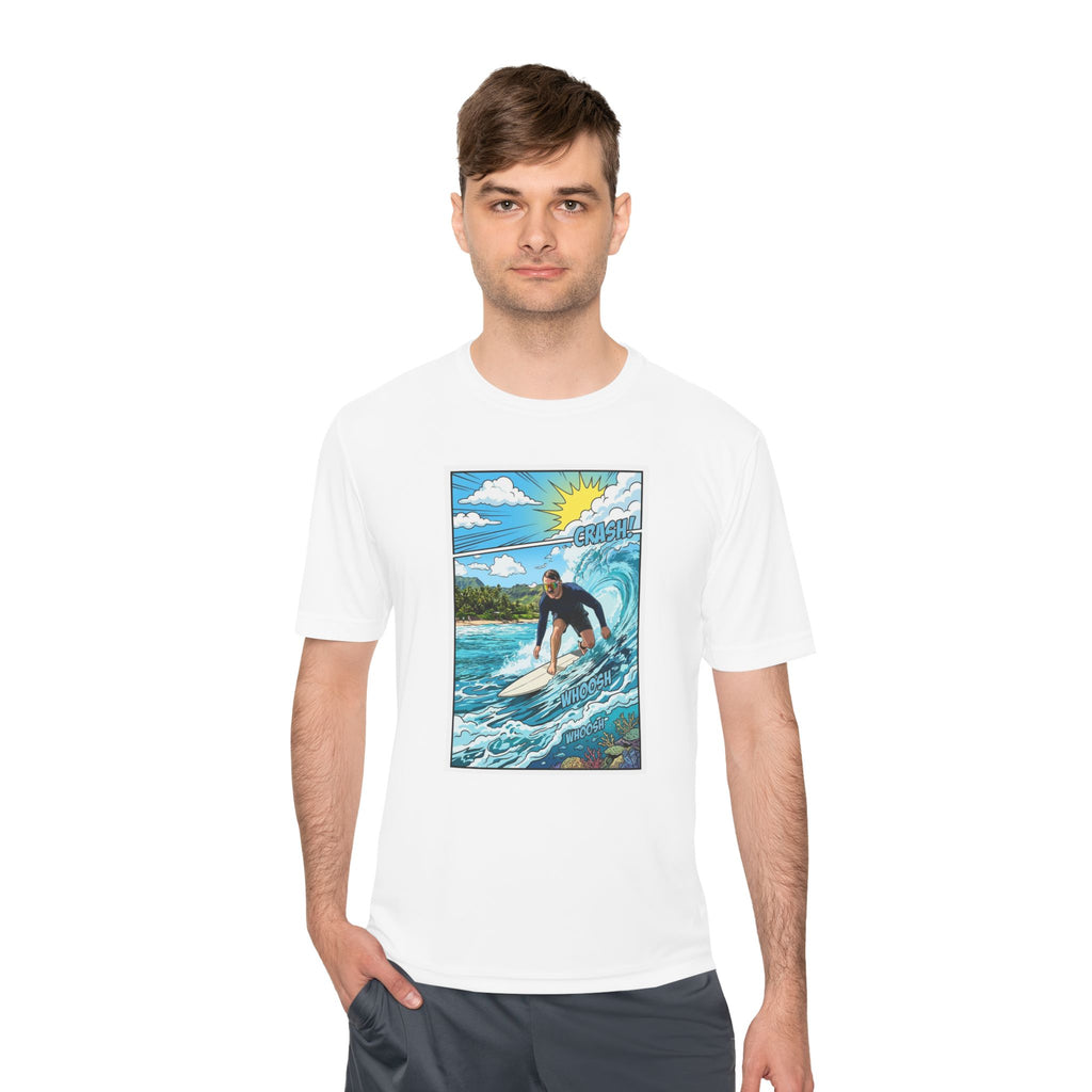 Surfer Wave Graphic Tee – Tropical Surfboard Beach Shirt