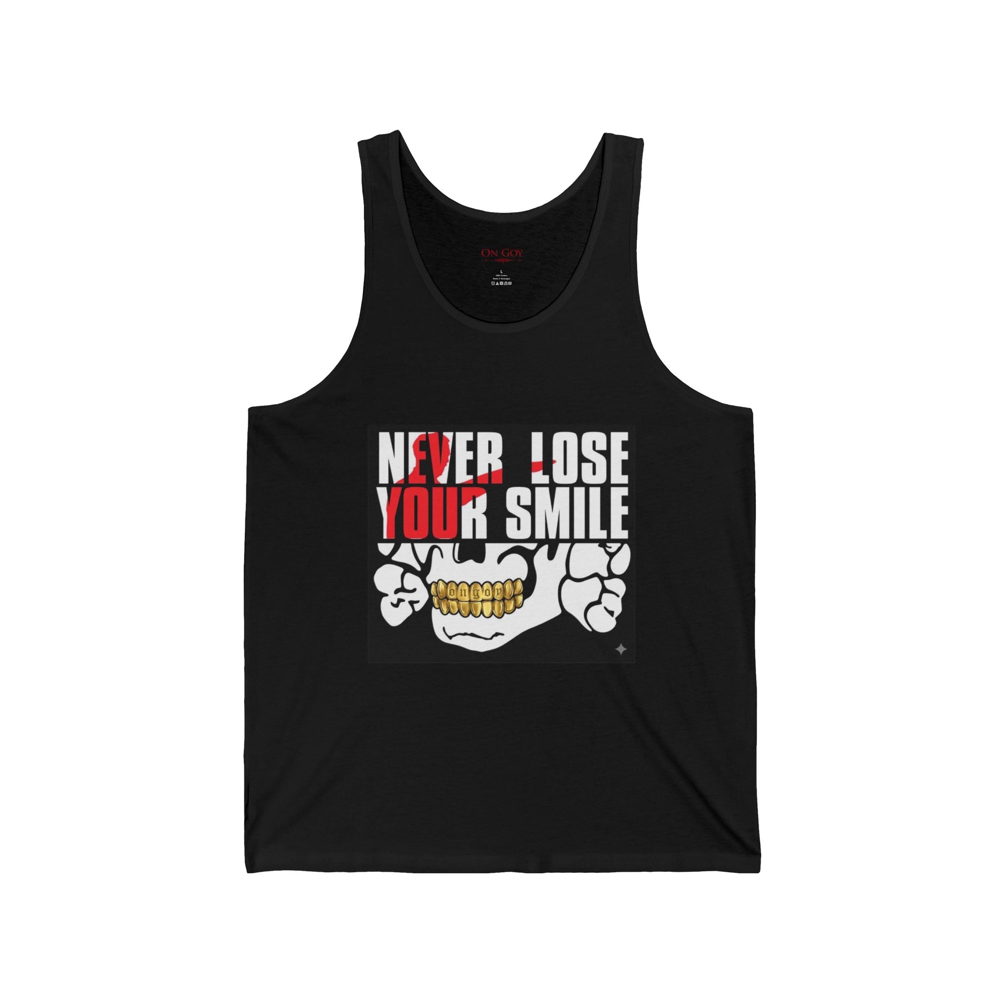 Never Lose Your Smile Tank Top – Skull Graphic Muscle Tee