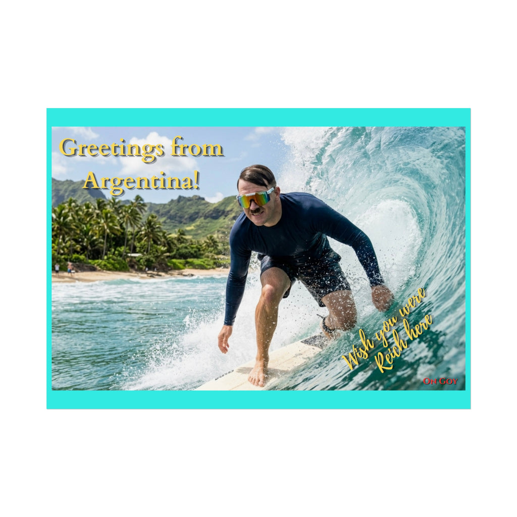 Surfing Postcard Fine Art Poster — "Greetings from Argentina!"