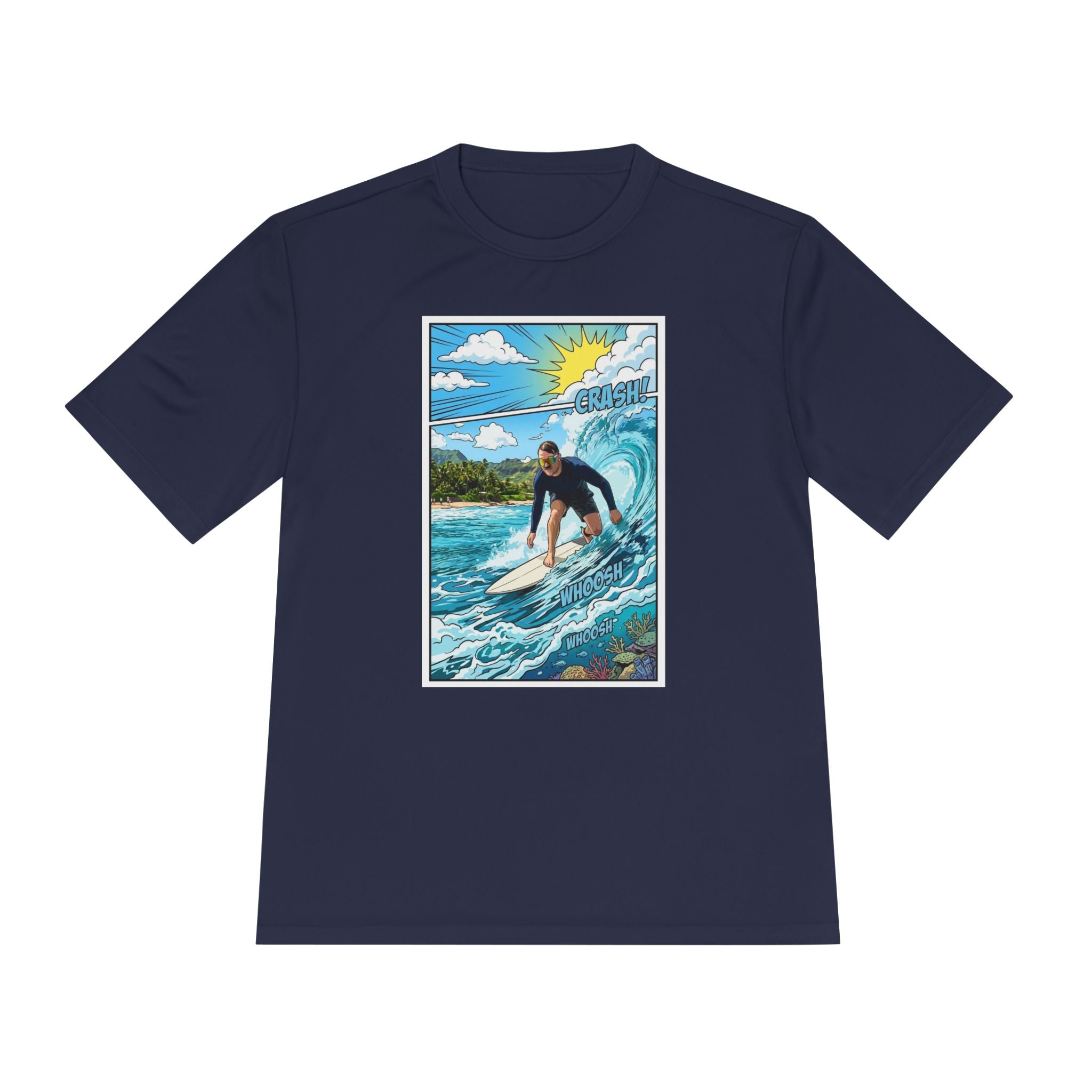 Surfer Wave Graphic Tee – Tropical Surfboard Beach Shirt