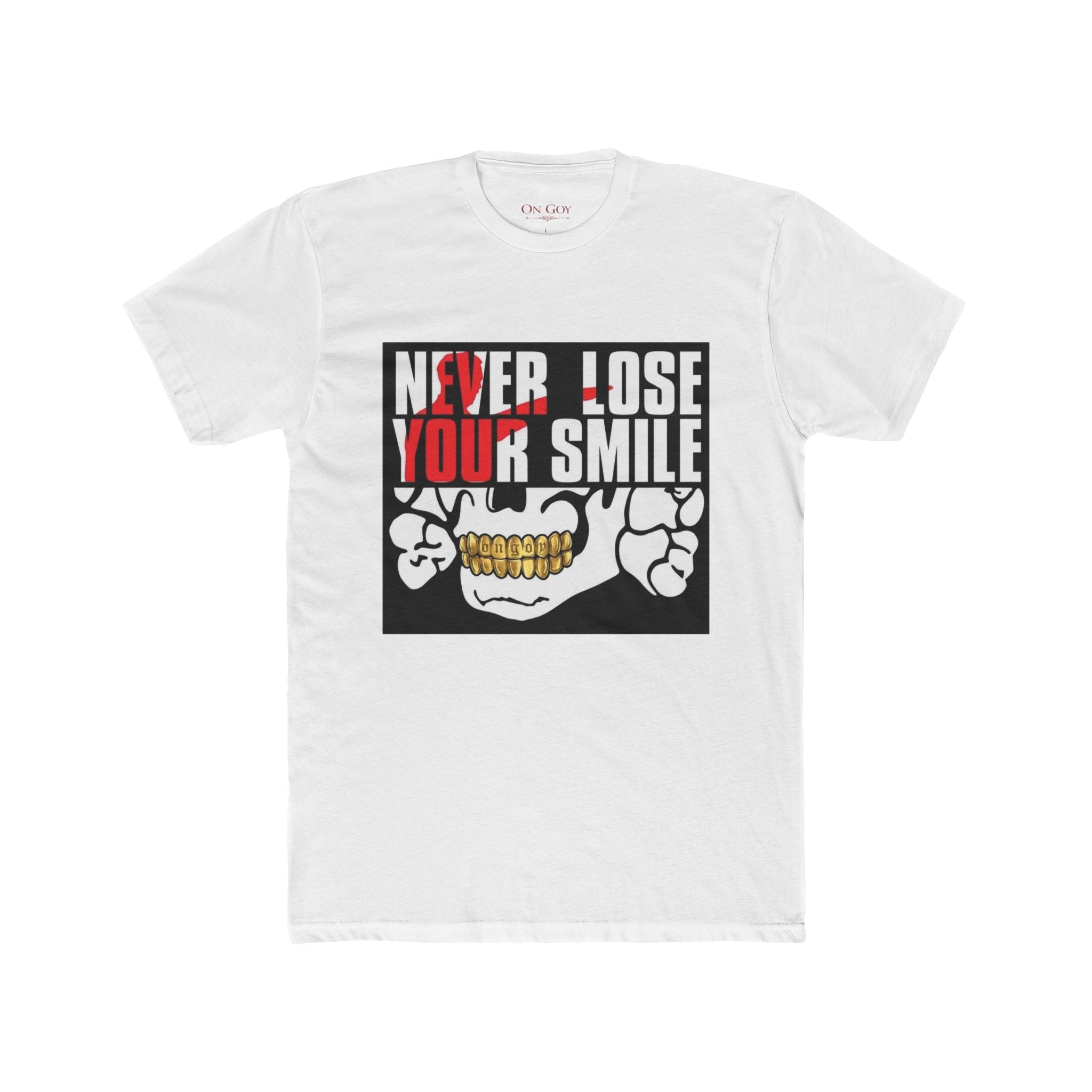 Never Lose Your Smile Skull Tee | Gold Grill OG Teeth Graphic Shirt