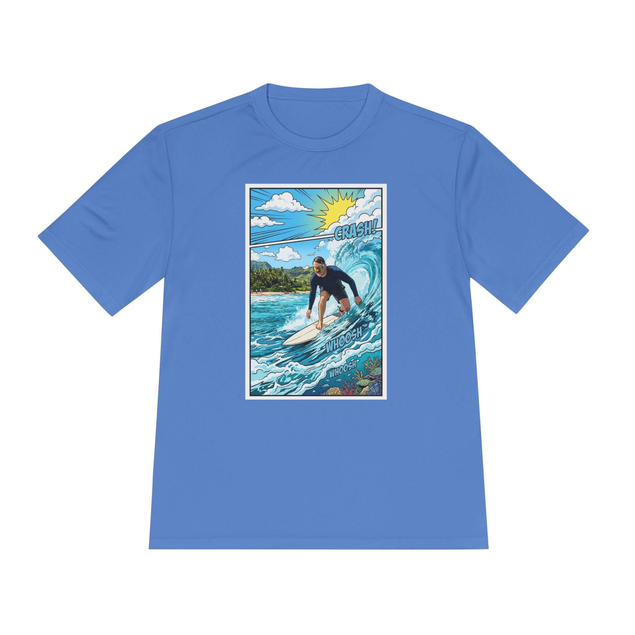 Surfer Wave Graphic Tee – Tropical Surfboard Beach Shirt