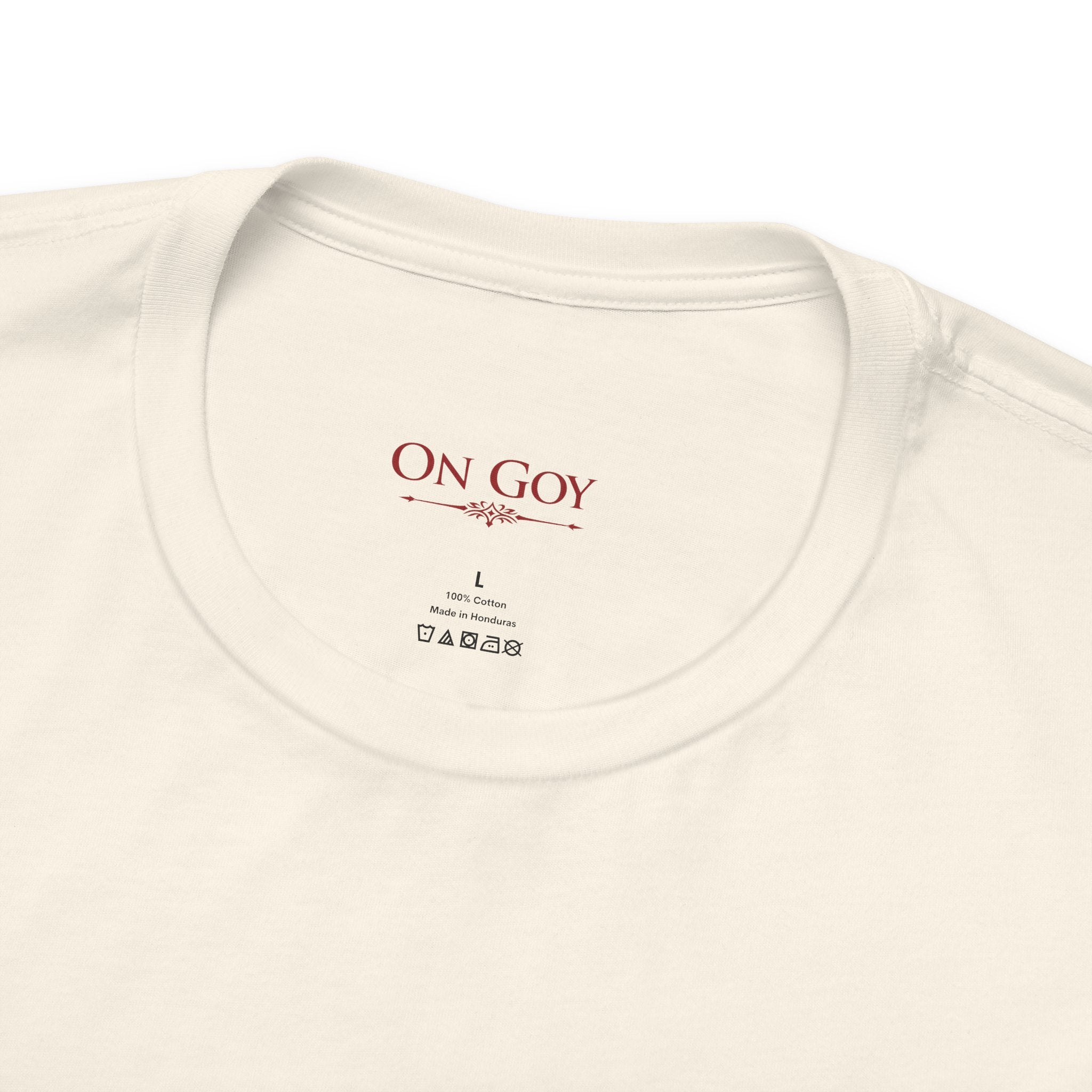 Graphic Tee- "In Goy We Trust" Gothic Cross Back Print