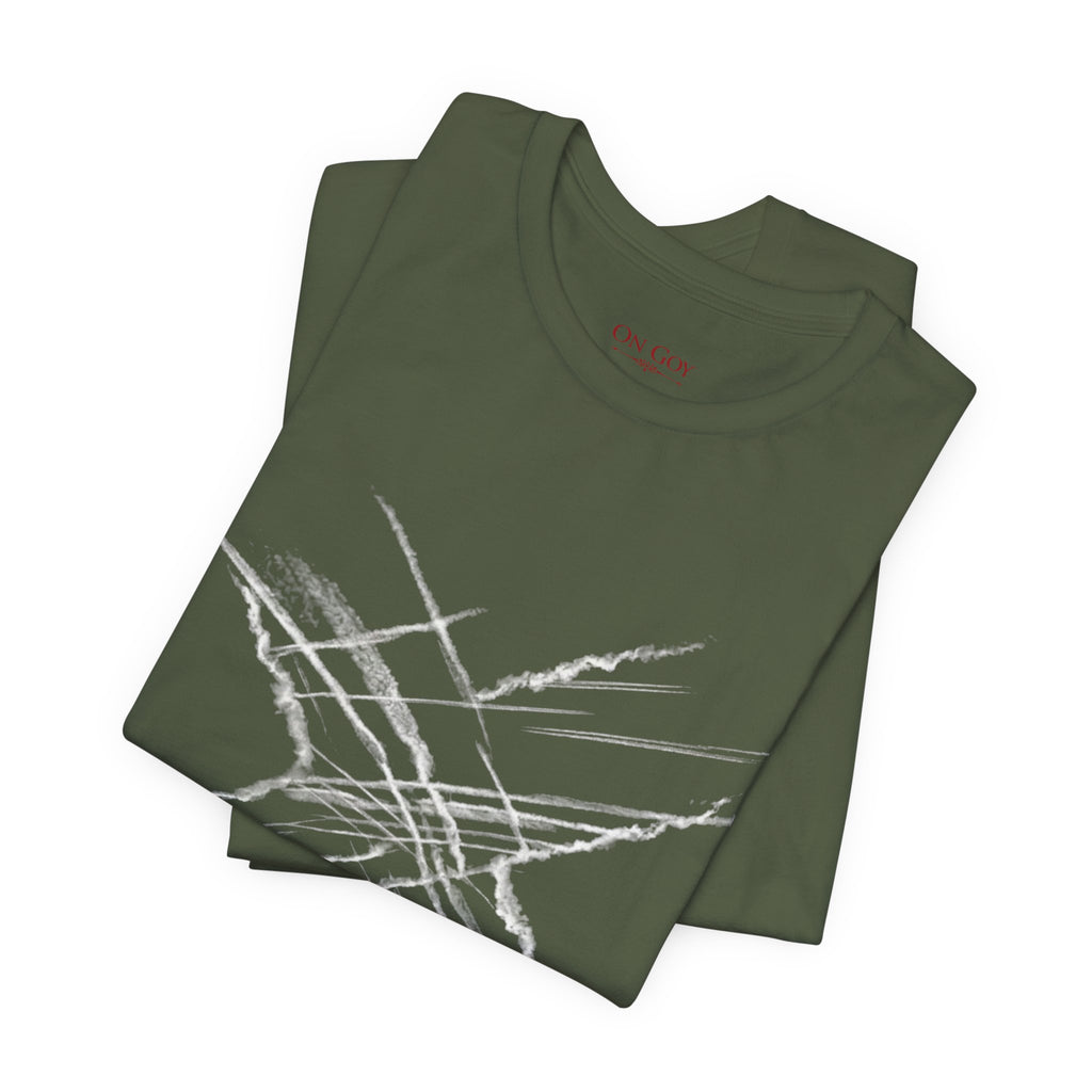 Chemtrail & Pattern Recognition Graphic Shirt — Vintage Grunge Short Sleeve Shirt