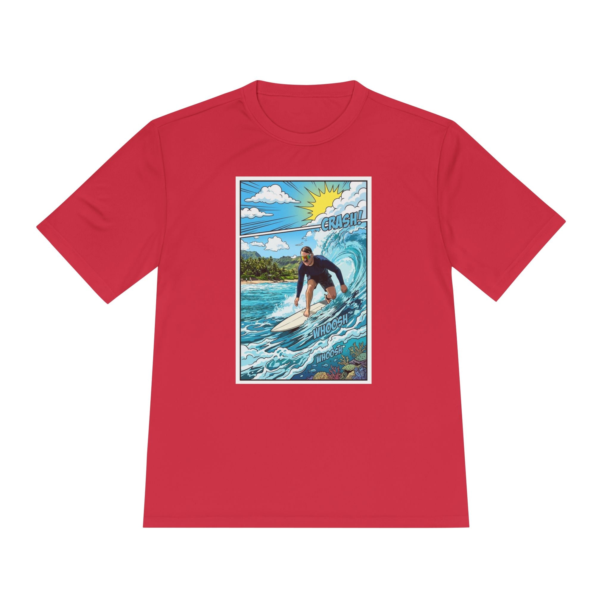 Surfer Wave Graphic Tee – Tropical Surfboard Beach Shirt