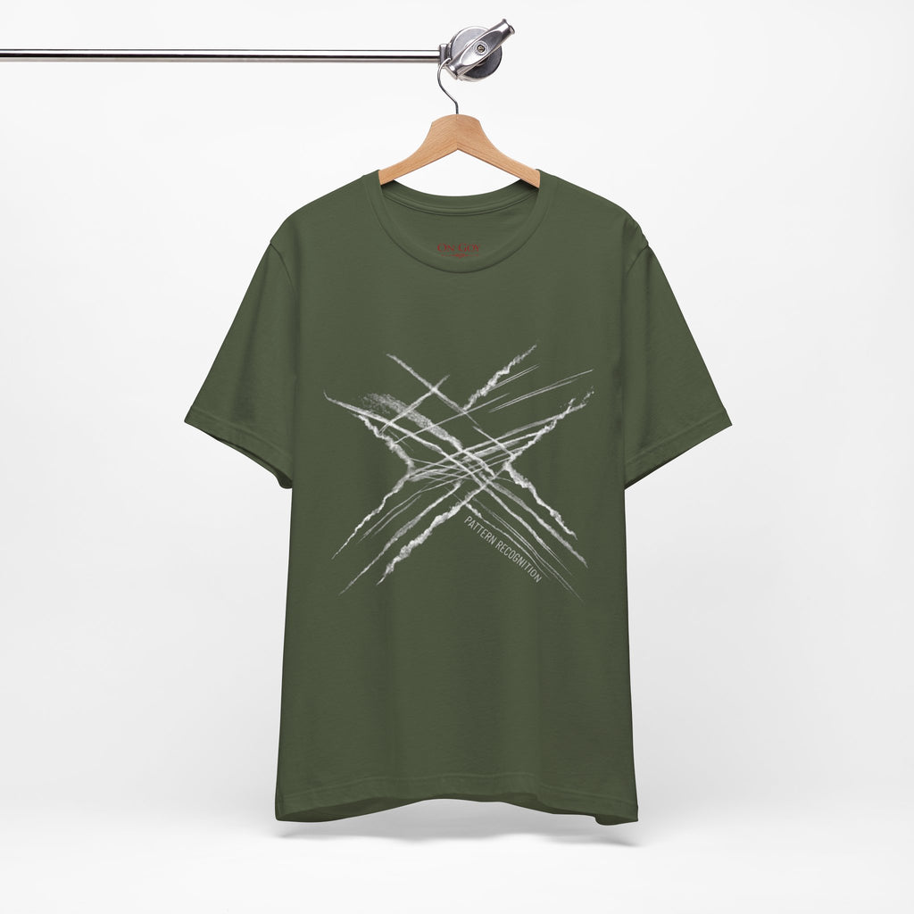 Chemtrail & Pattern Recognition Graphic Shirt — Vintage Grunge Short Sleeve Shirt