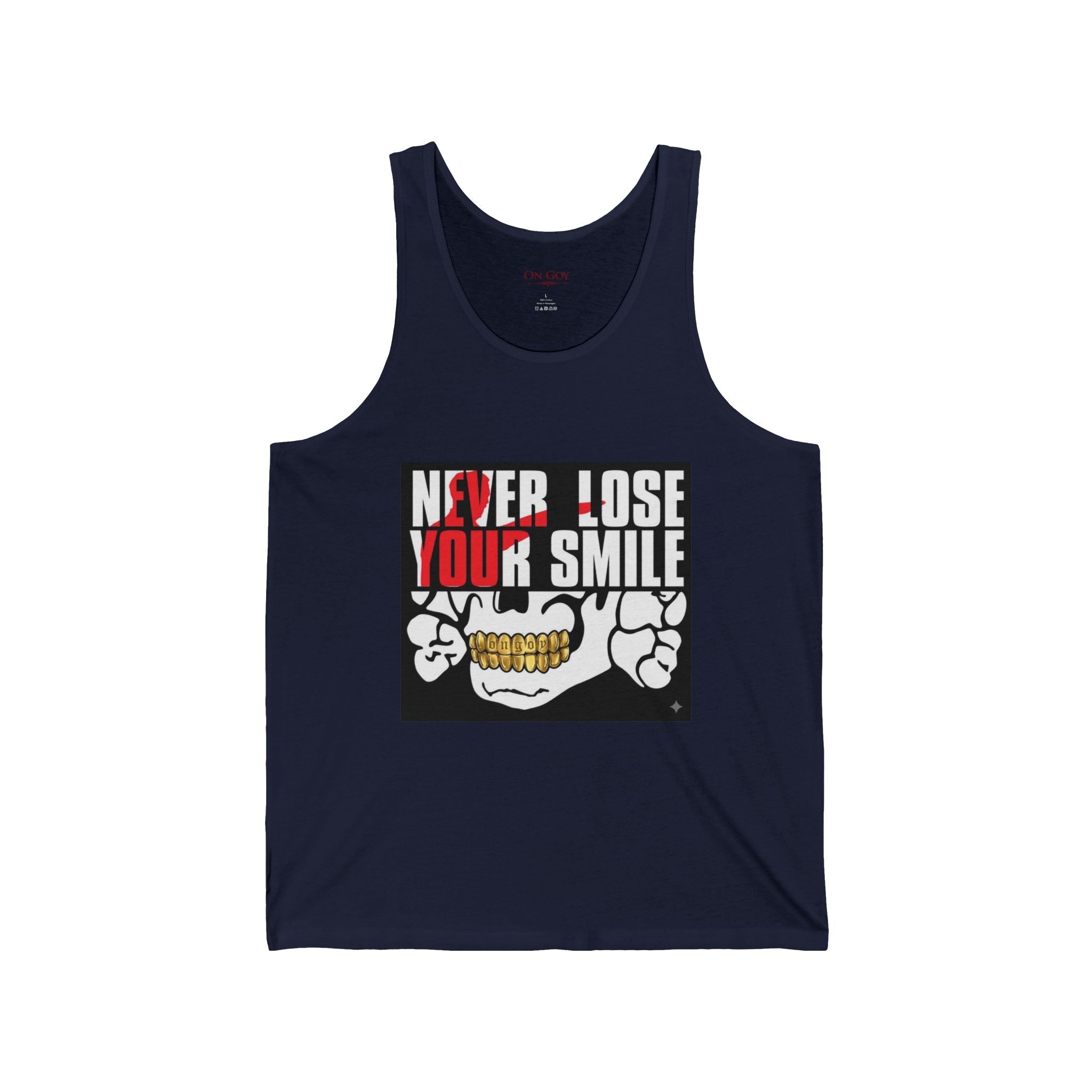Never Lose Your Smile Tank Top – Skull Graphic Muscle Tee