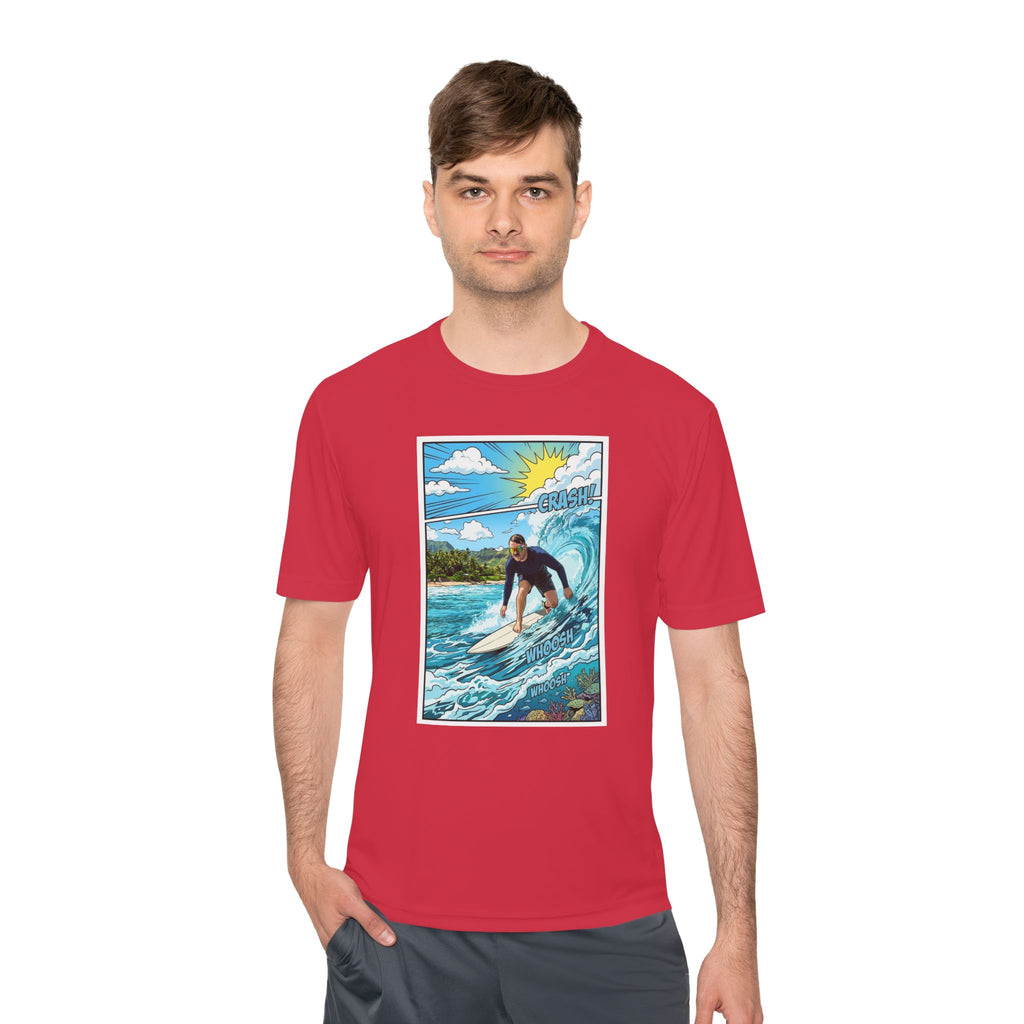 Surfer Wave Graphic Tee – Tropical Surfboard Beach Shirt
