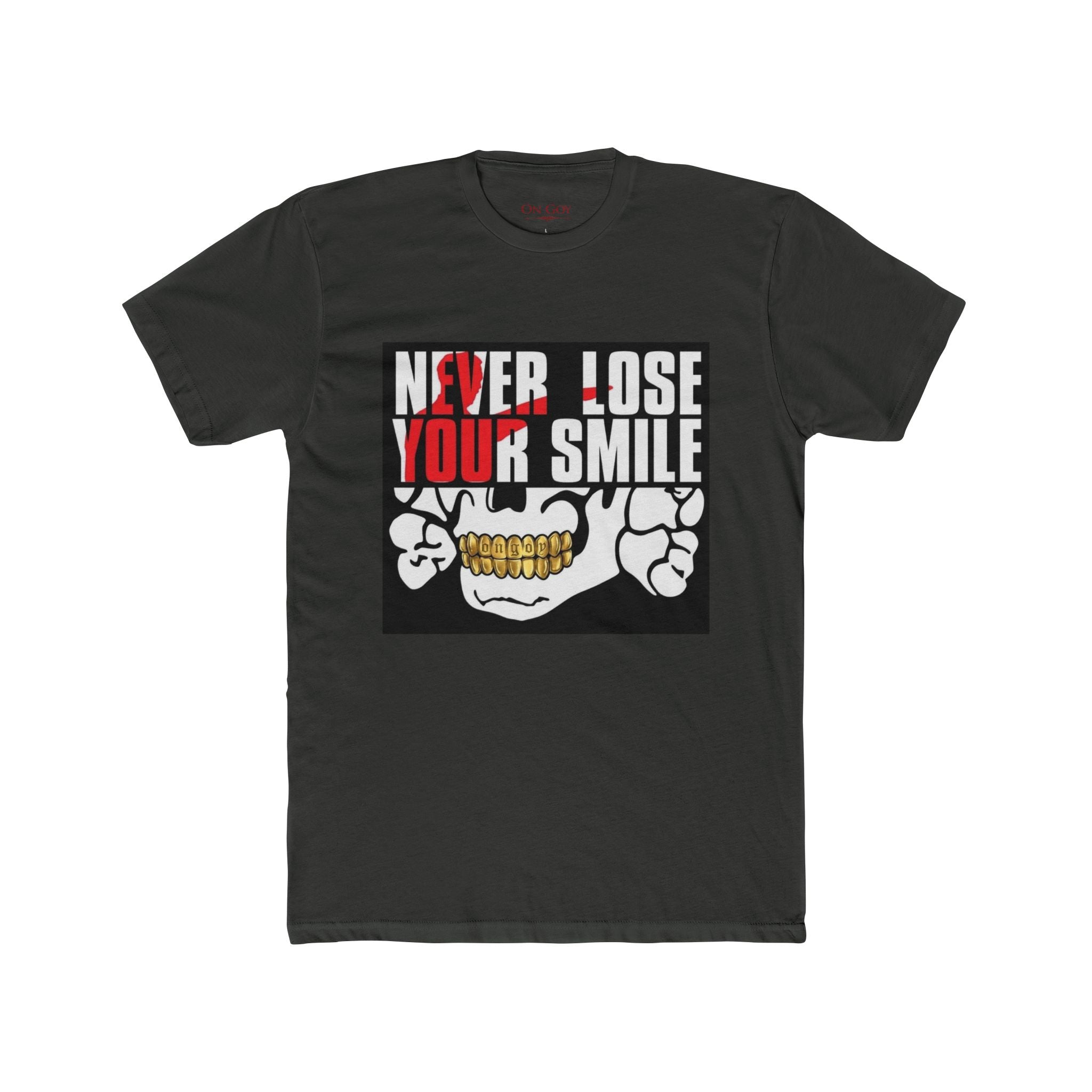 Never Lose Your Smile Skull Tee | Gold Grill OG Teeth Graphic Shirt