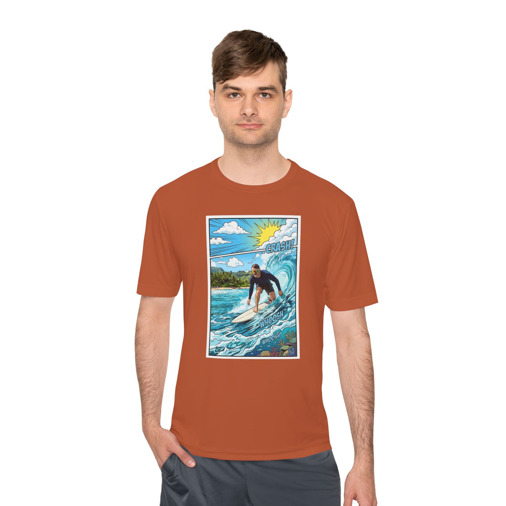 Surfer Wave Graphic Tee – Tropical Surfboard Beach Shirt