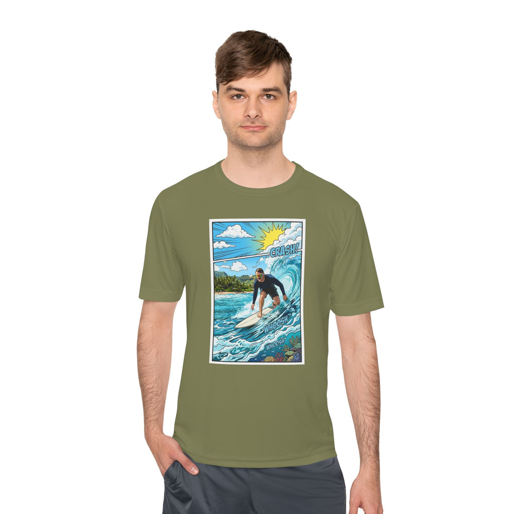Surfer Wave Graphic Tee – Tropical Surfboard Beach Shirt
