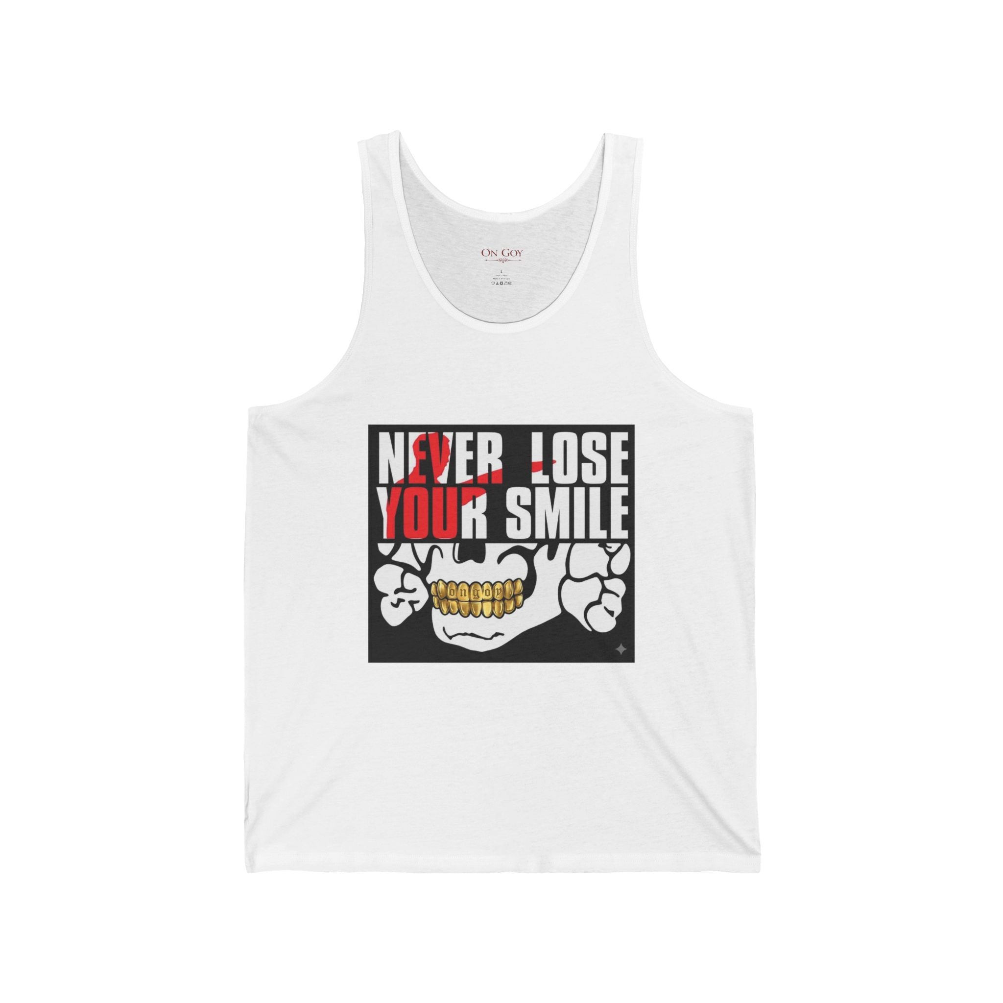 Never Lose Your Smile Tank Top – Skull Graphic Muscle Tee