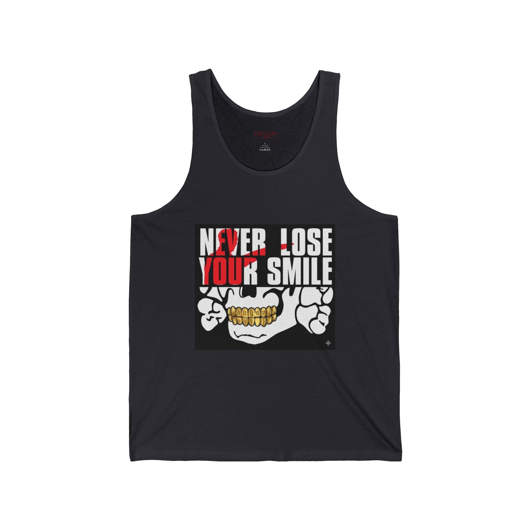 Never Lose Your Smile Tank Top – Skull Graphic Muscle Tee